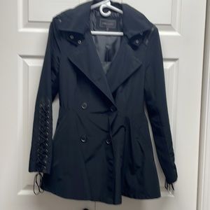 BCBG MAXAZRIA Black Rain Coat. NEW WITH TAGS